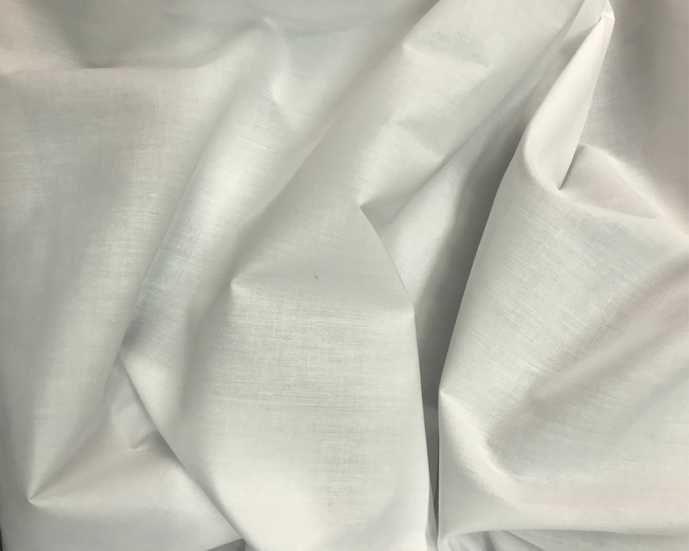 Broadcloth Poly Cotton Fabric - White, 58/59" Width (1 Yard)