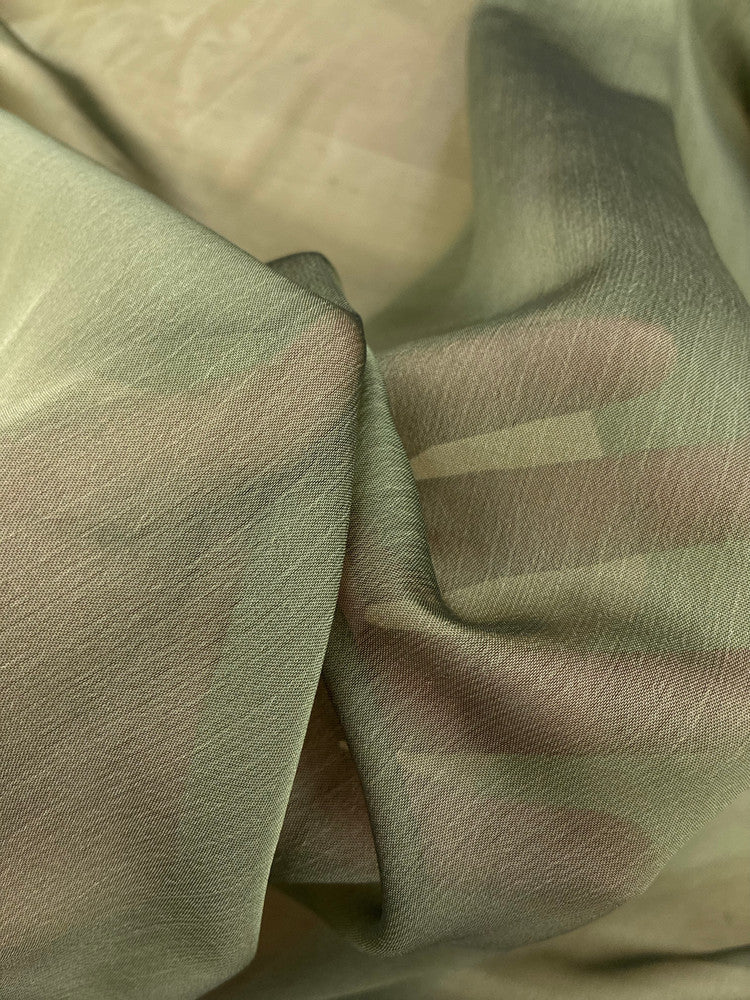 Two Tone Chiffon Polyester Fabric - Olive Green, 58/59" Width (1 Yard)