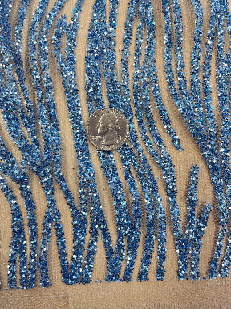 Glitter Lace Polyester Fabric - Sparkly Sheer Mesh, 59/60" Width (1 Yard)