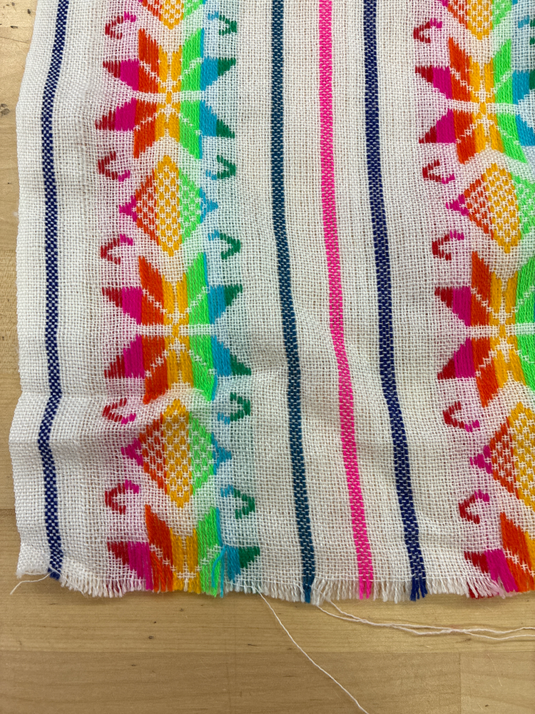 Serenata Multi Blanca Acrylic Fabric - White Multicolor Horizontal Pattern, 30" Width (1 Yard)