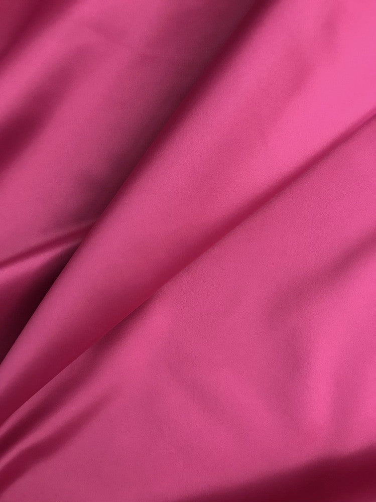 Peau De Soie Dull Satin Polyester Fabric - Fuchsia Matte Finish, 58/59" Width (1 Yard)