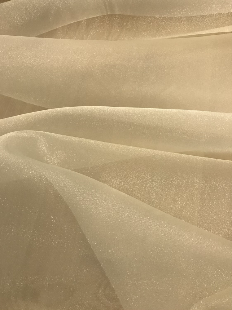 Crystal Organza Polyester Fabric - Ivory, 58/59" Width (1 Yard)