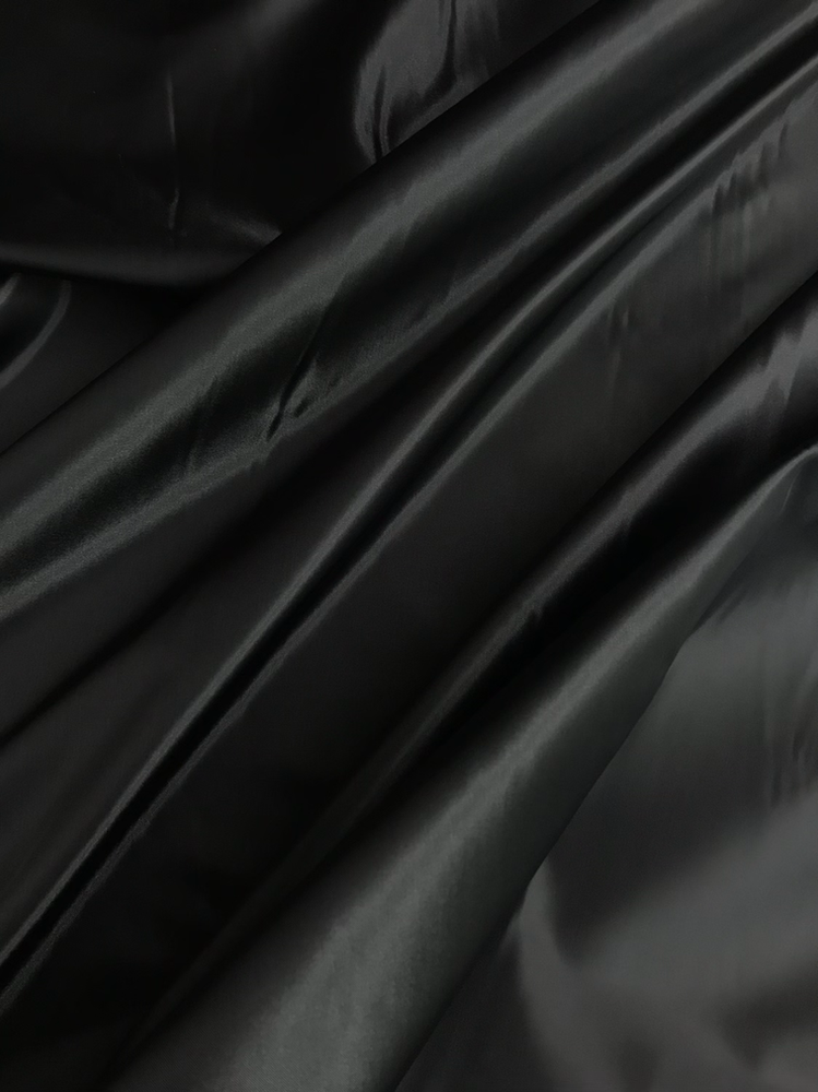 Black Polyester Lining Fabric - Solid, Lightweight, 58/59" Width (1 Yard)