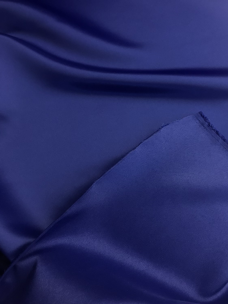 Peau De Soie Dull Satin Polyester Fabric - Dark Royal Blue, 58/59" Width (1 Yard)