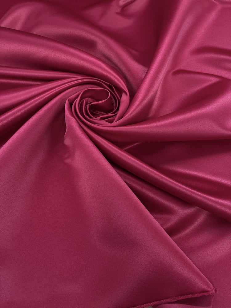 Peau De Soie Dull Satin Polyester Fabric - Cranberry, 58/59" Width (1 Yard)