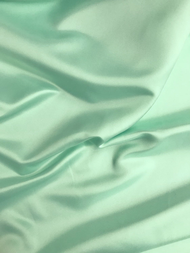 Dull Satin (Peau De Soie) Polyester Fabric - Aquamarine, Matte Finish, 58-59" Width (1 Yard)