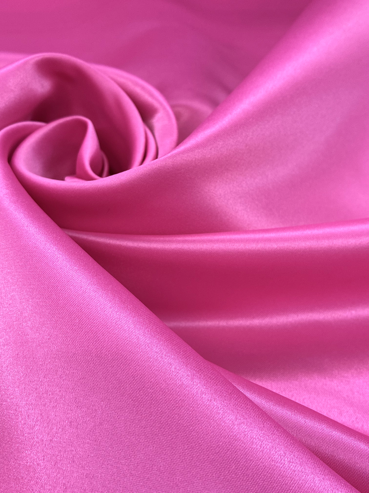 Peau De Soie Dull Satin Polyester Fabric - Hot Pink, 58/59" Width (1 Yard)