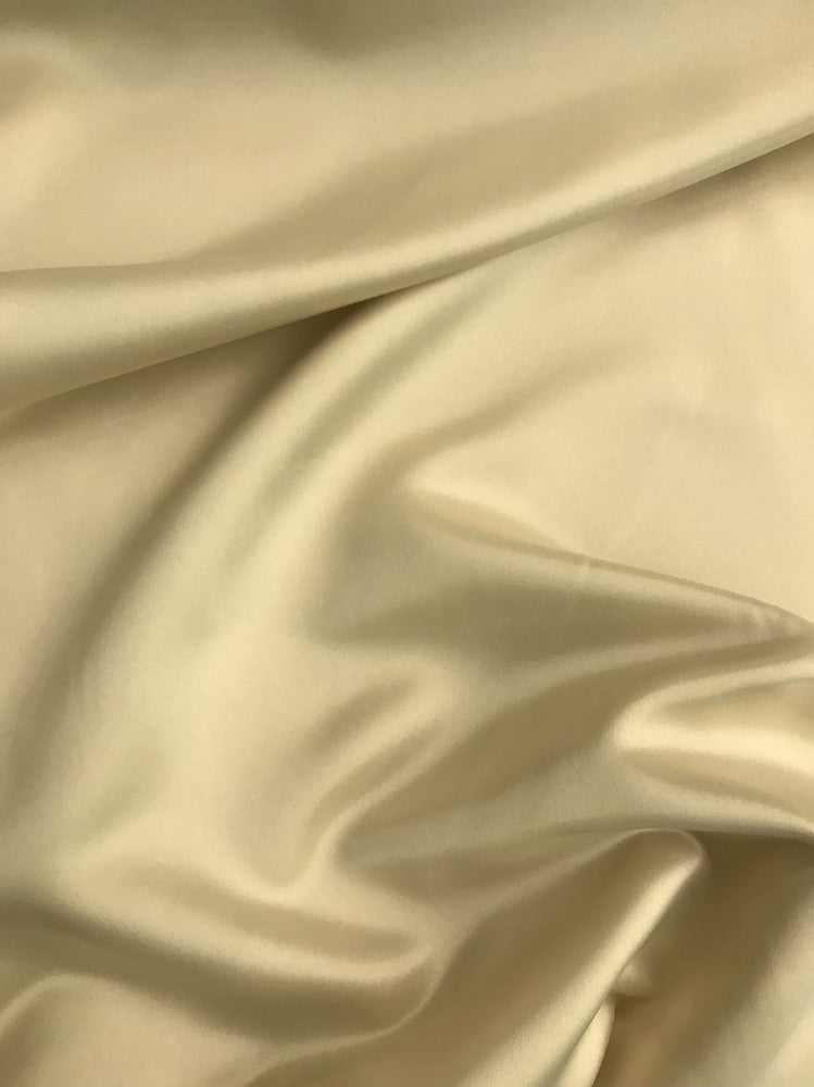 Dull Satin Peau De Soie Polyester Fabric - Light Champagne, 58/59" Width (1 Yard)