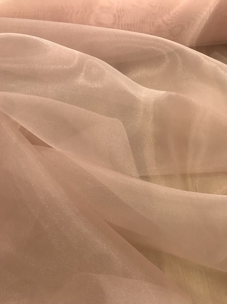 Crystal Organza Polyester Fabric - Blush/Blush Pink, 58/59" Width (1 Yard)