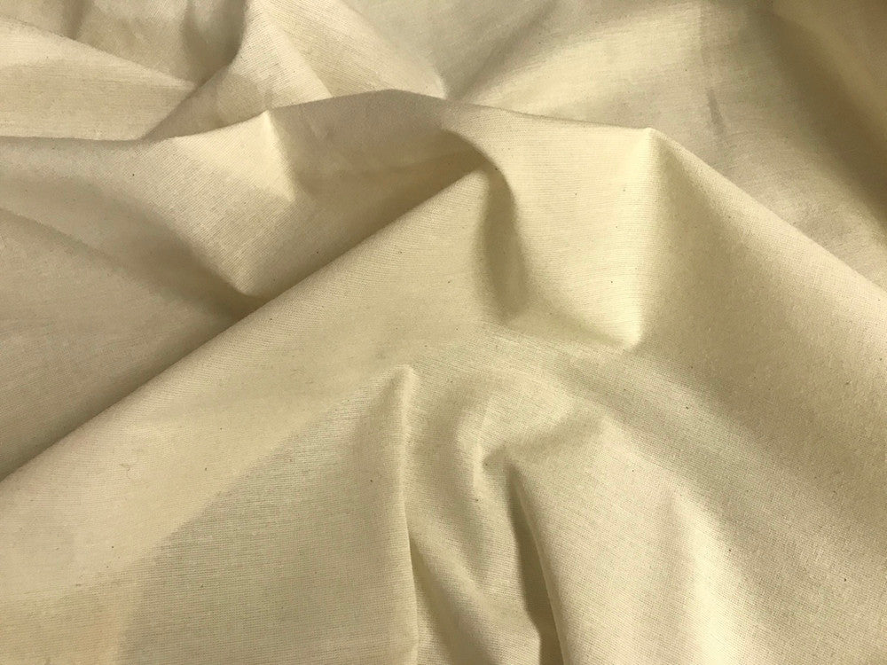 Muslin Cotton Fabric - Natural (Light Ivory), 61/63" Width (1 Yard)