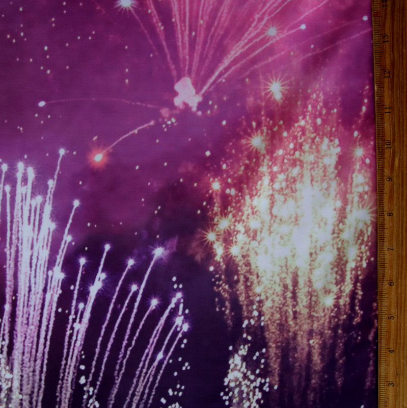 Nylon Lycra Fireworks Swimsuit Fabric 17" Remnant