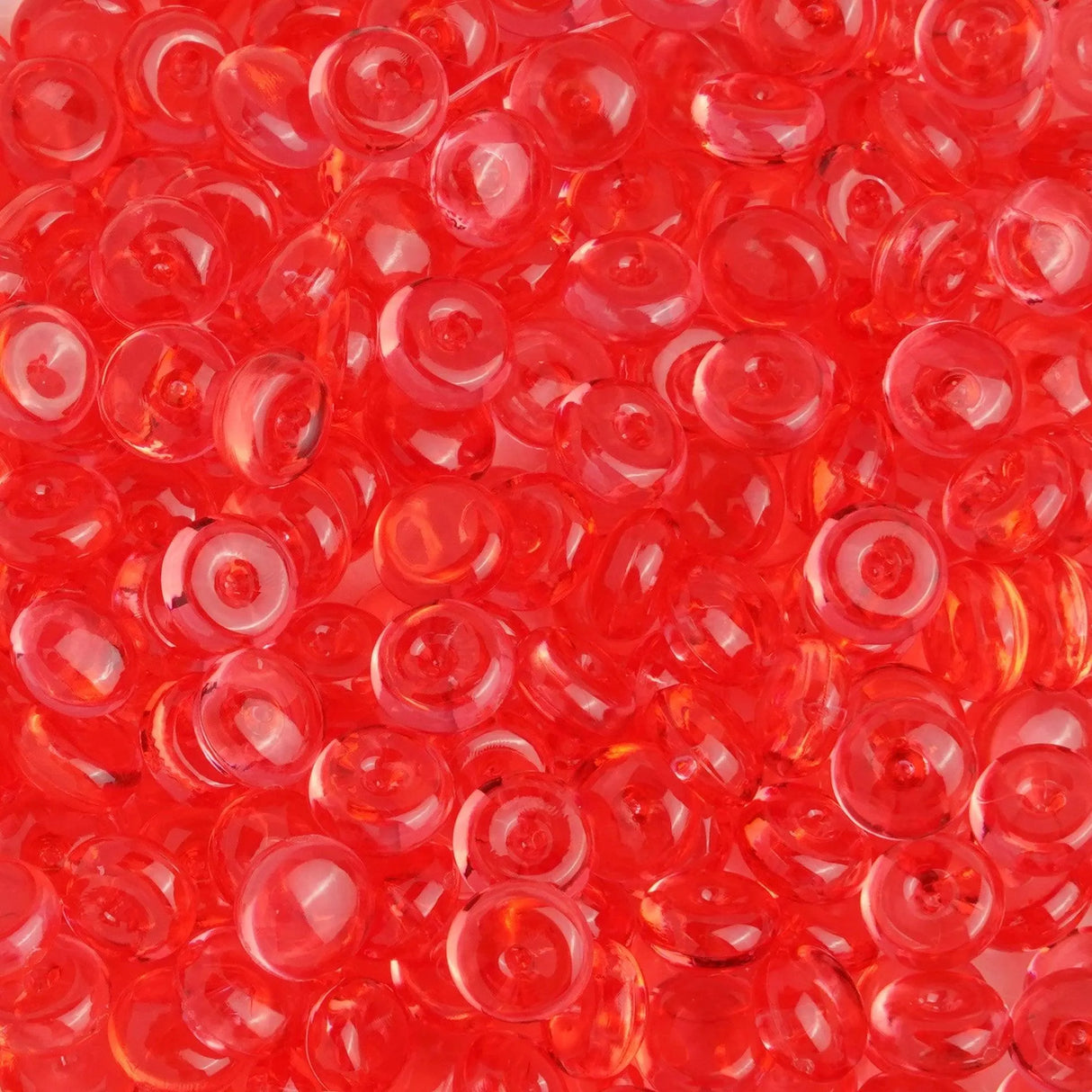 Fish Bowl Beads - Red (8 oz Bag - 7mm)