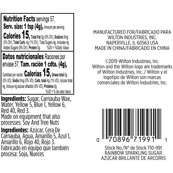 Wilton Rainbow Sparkling Sugar, 8 oz.