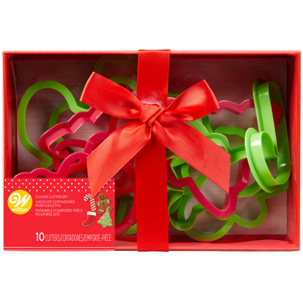 Wilton Plastic Christmas Cookie Cutter Set, 10-Piece