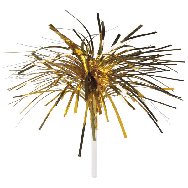 Gold Spray Mylar Celebration cake and cupcakes picks - set of 24