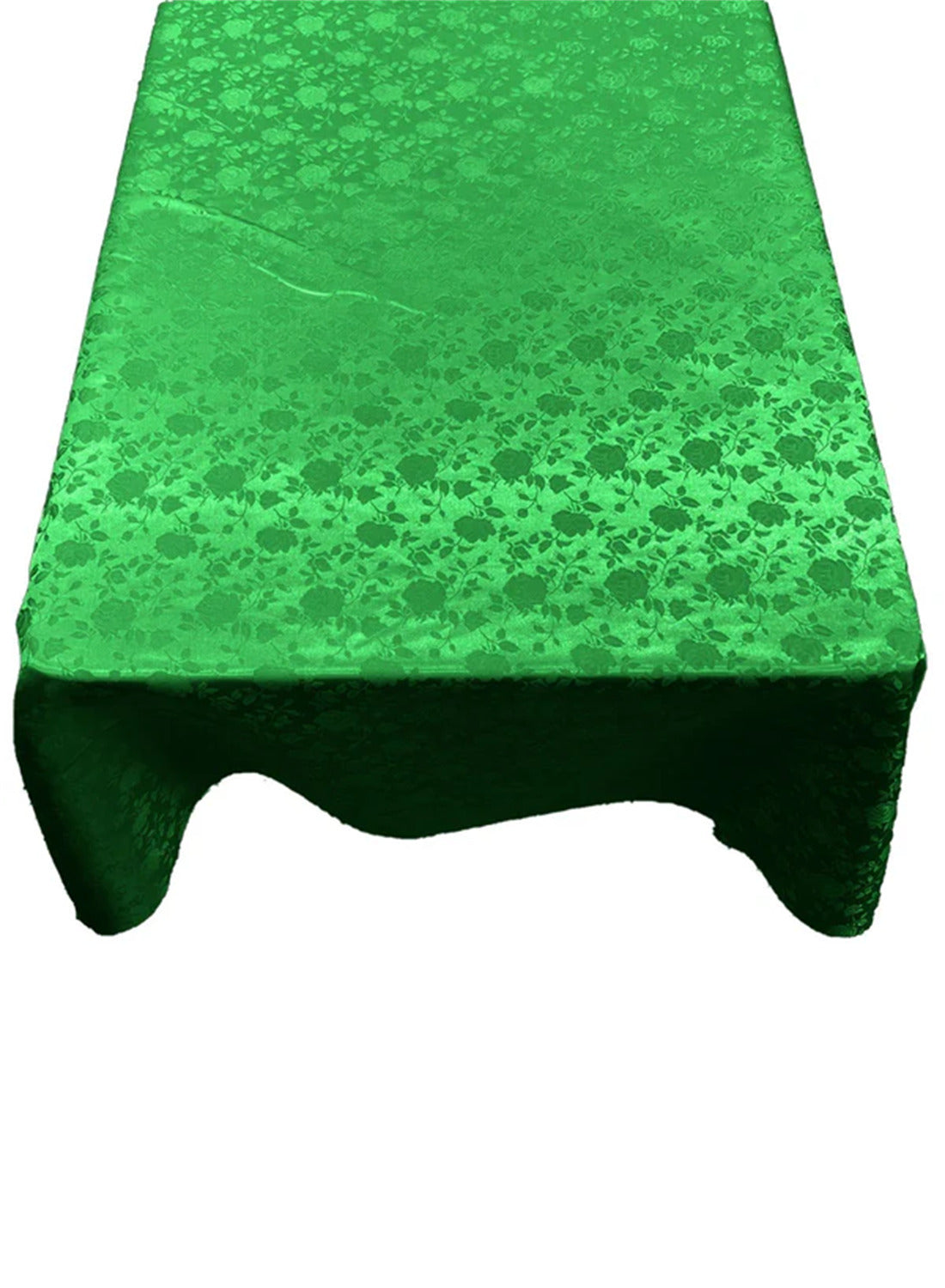 Square Tablecloth Roses Jacquard Satin Fabric - Floral Jacquard, 42" X 42" (1 Piece)