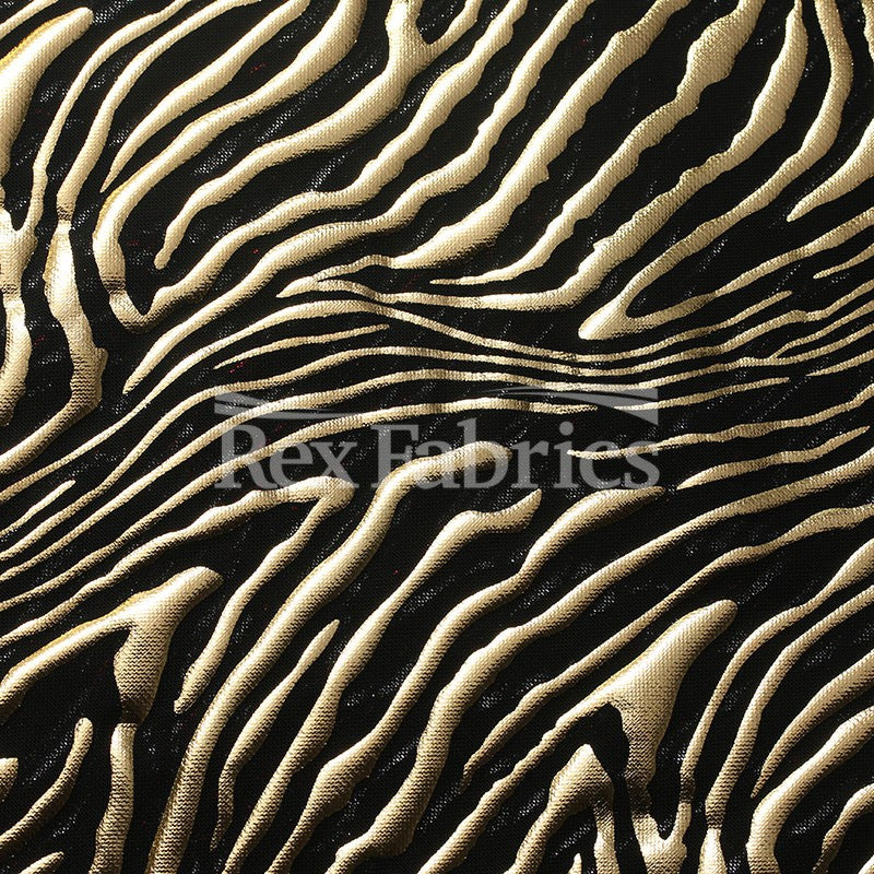Flame Foil Mesh Nylon Spandex Fabric - Silver Black, Black Gold, Red Black, Black Black Jaguar Pattern, 58-60" Width, 4-Way Stretch (1 Yard)