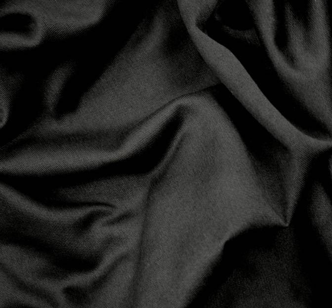Fleece One Side Brushed Solid Black Width 58/60" Polyester Cotton Fabric - Solid Black, 58/60" Width (1 Yard)