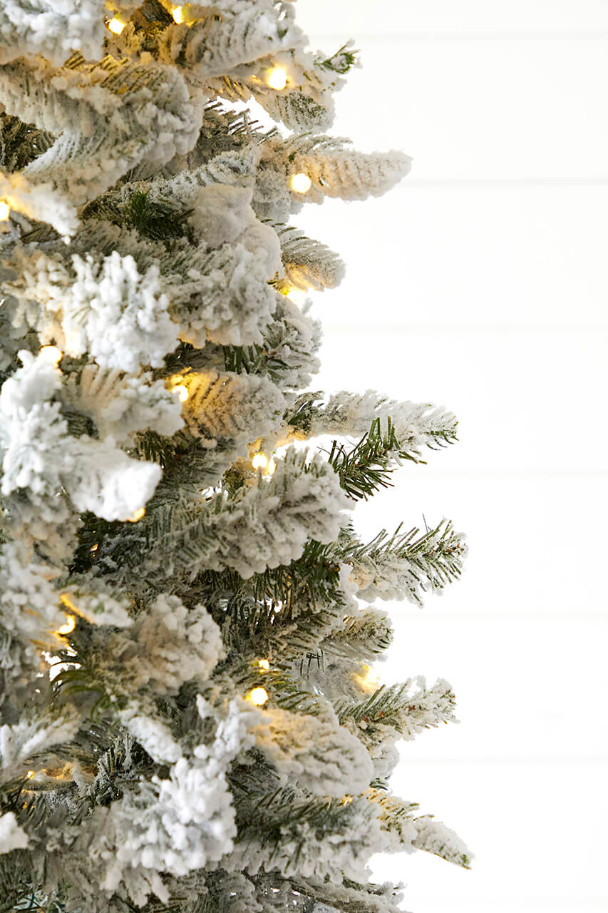 7.5' Snowcrest Pencil Pine Artificial Christmas Tree with 500 Color-Changing Lights