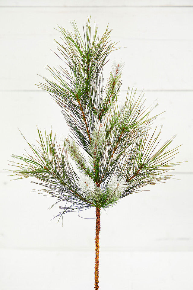 Christmas Flocked Pine Spray – Winter Wonderland Charm for Festive Décor