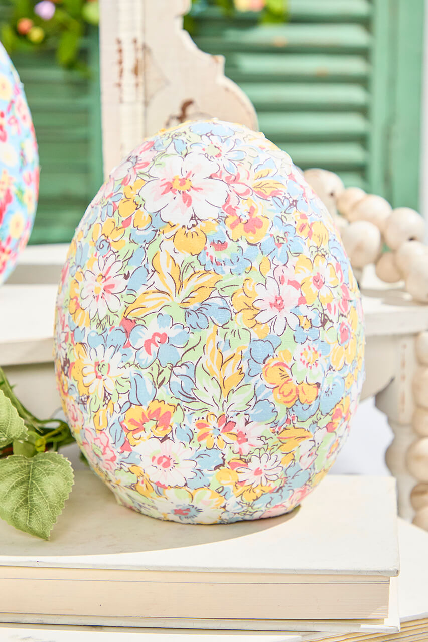 8" Floral Fabric Egg