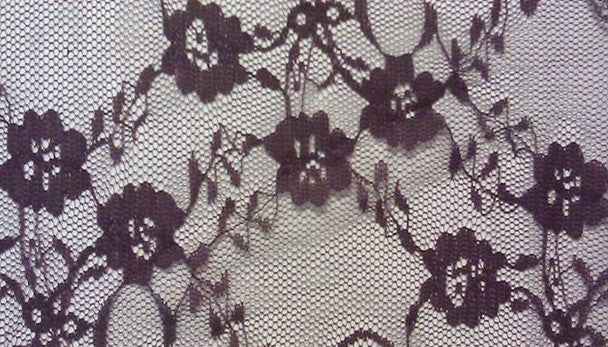 1 Yard Eggplant Floral Lace Apparel Fabric, 58/60" Width, Elegant Sheer Design