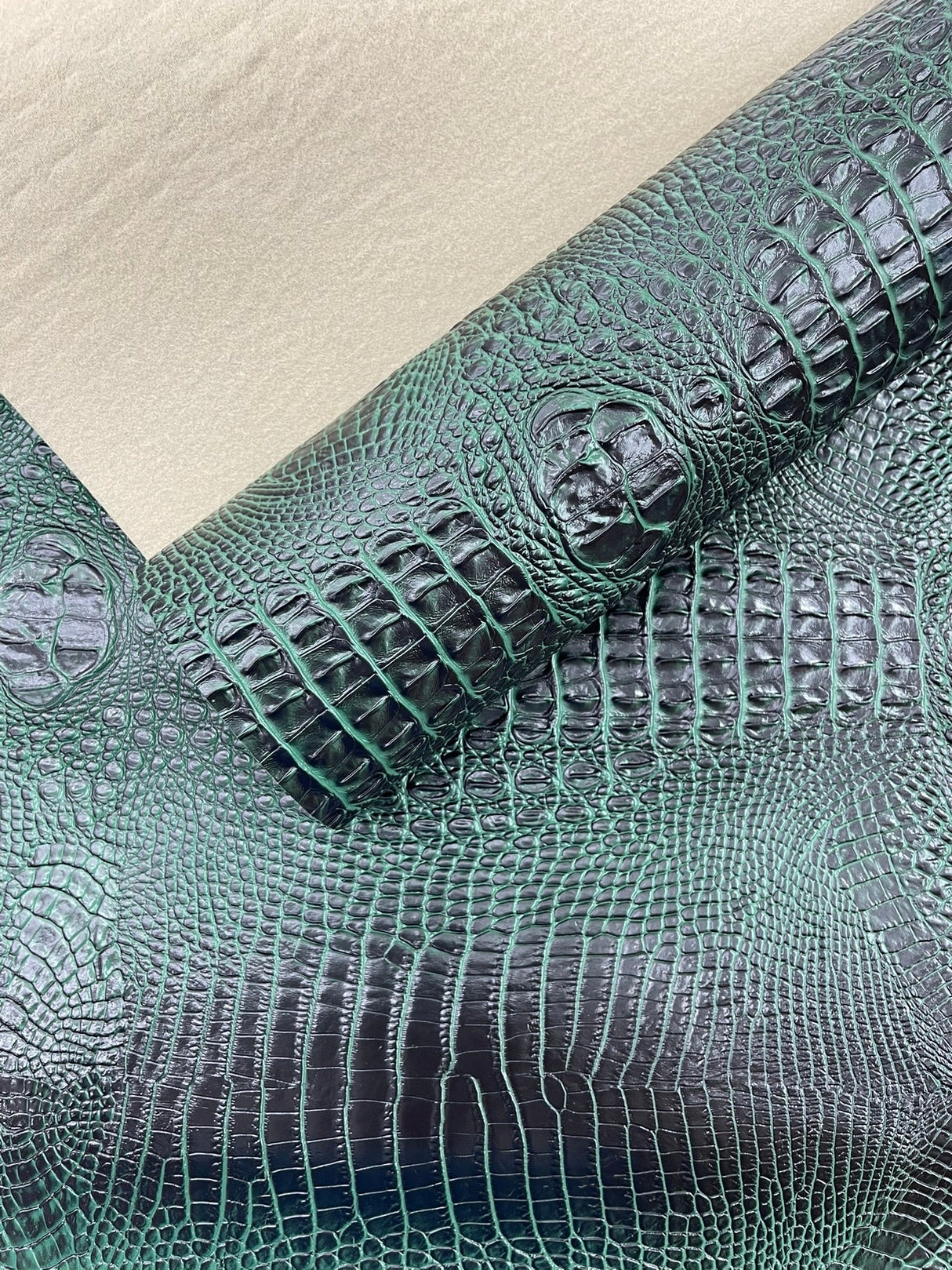 Florida Gator 3D Embossed Vinyl Fabric - 3D Crocodile Texture, 54" Width (1 Yard)