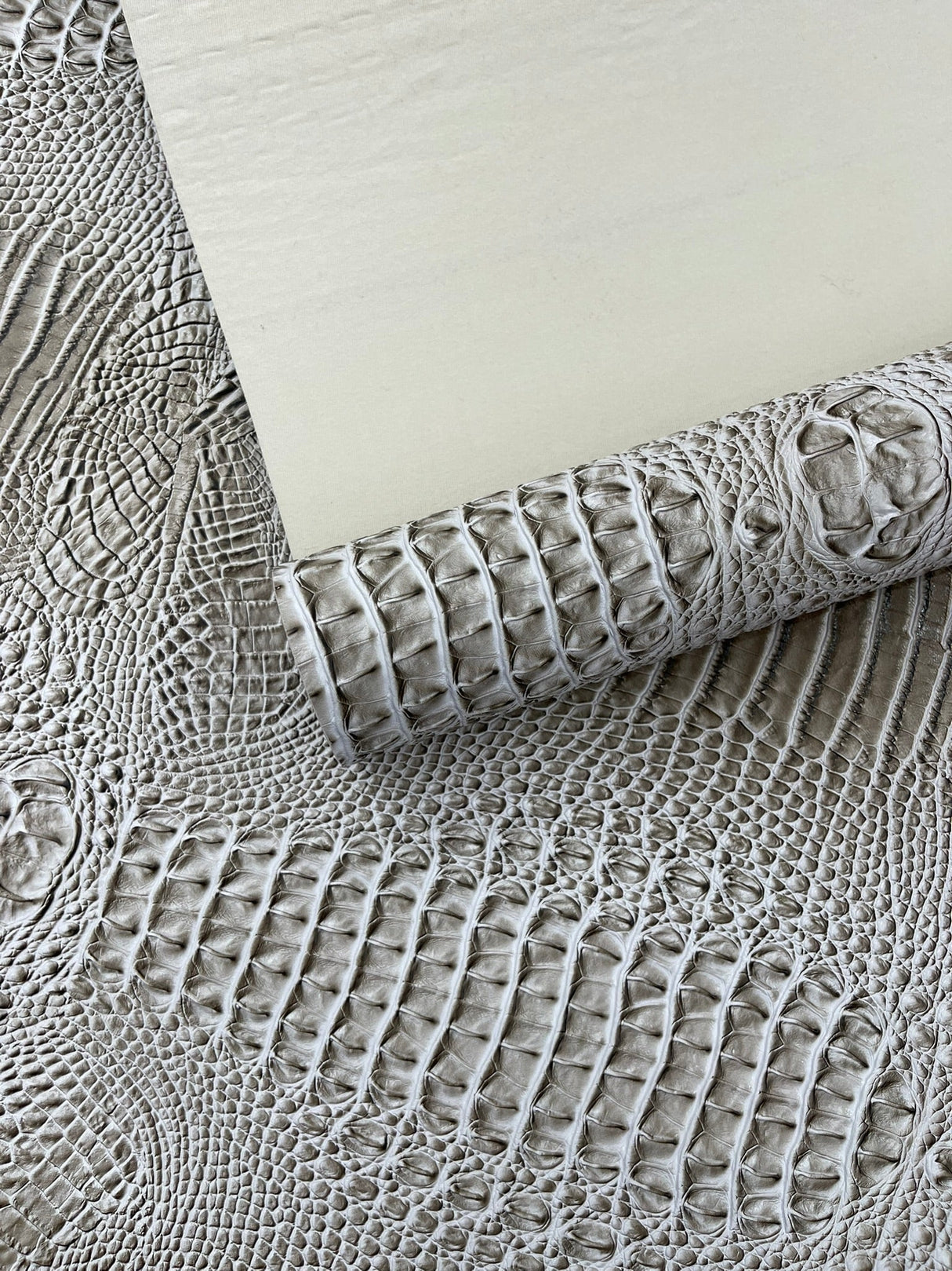 Florida Gator 3D Embossed Vinyl Fabric - 3D Crocodile Texture, 54" Width (1 Yard)