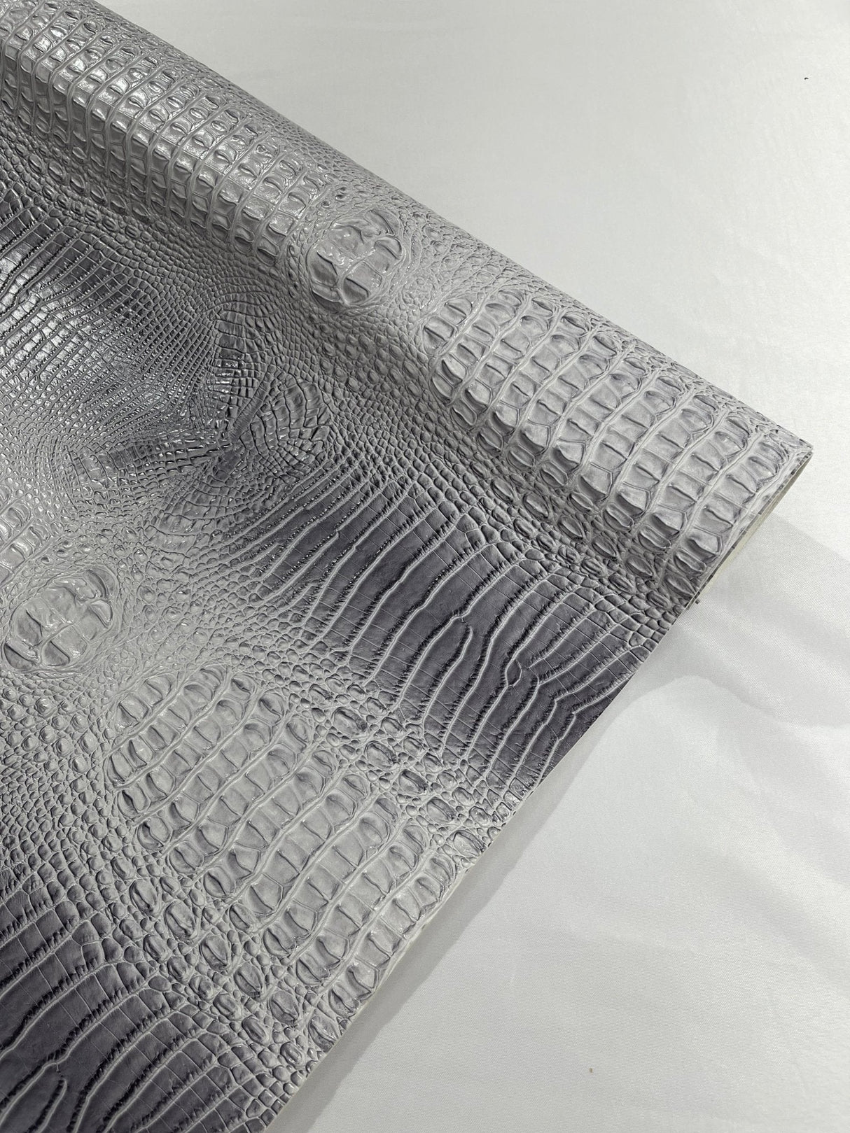 Florida Vegan Faux Crocodile 3D Two Tone Vinyl Fabric - 54" Width, Textured Crocodile Embossed, Two Tone Finish (1 Yard)
