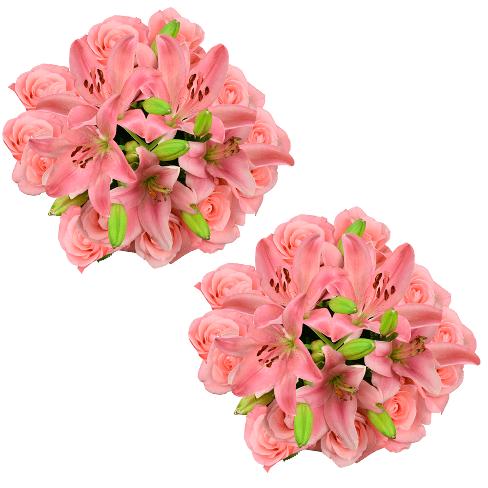 Charming Rose & Lily Fresh Flower Bouquet Elegant Floral Gift