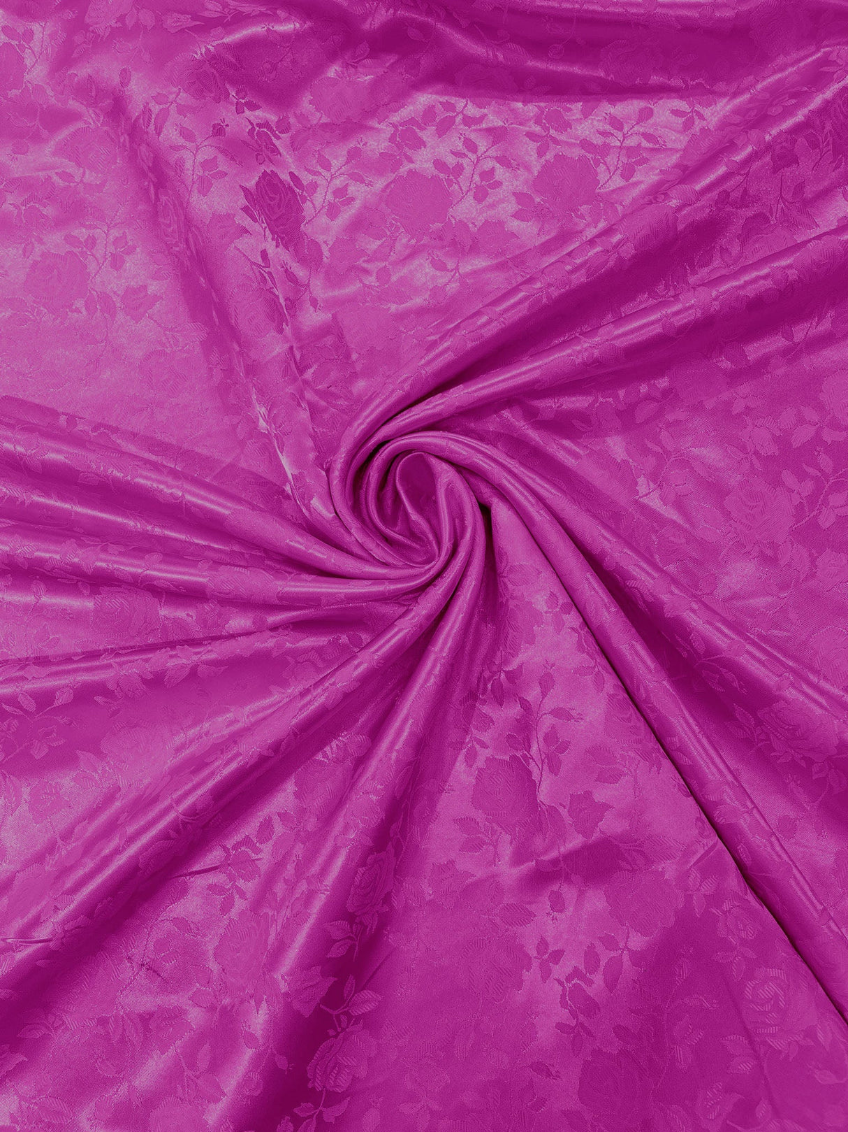 Flower Rose Jacquard Satin Fabric - Floral Brocade, 58" Width (1 Yard)