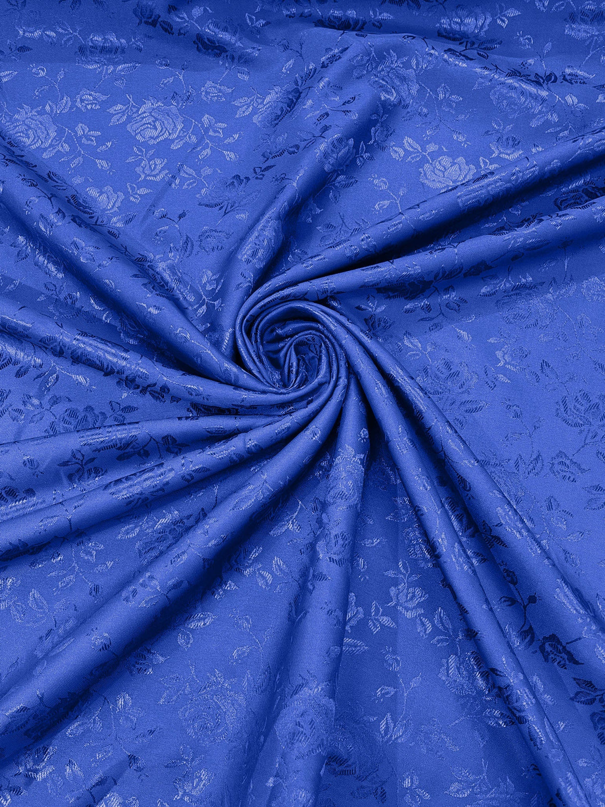 Flower Rose Jacquard Satin Fabric - Floral Brocade, 58" Width (1 Yard)