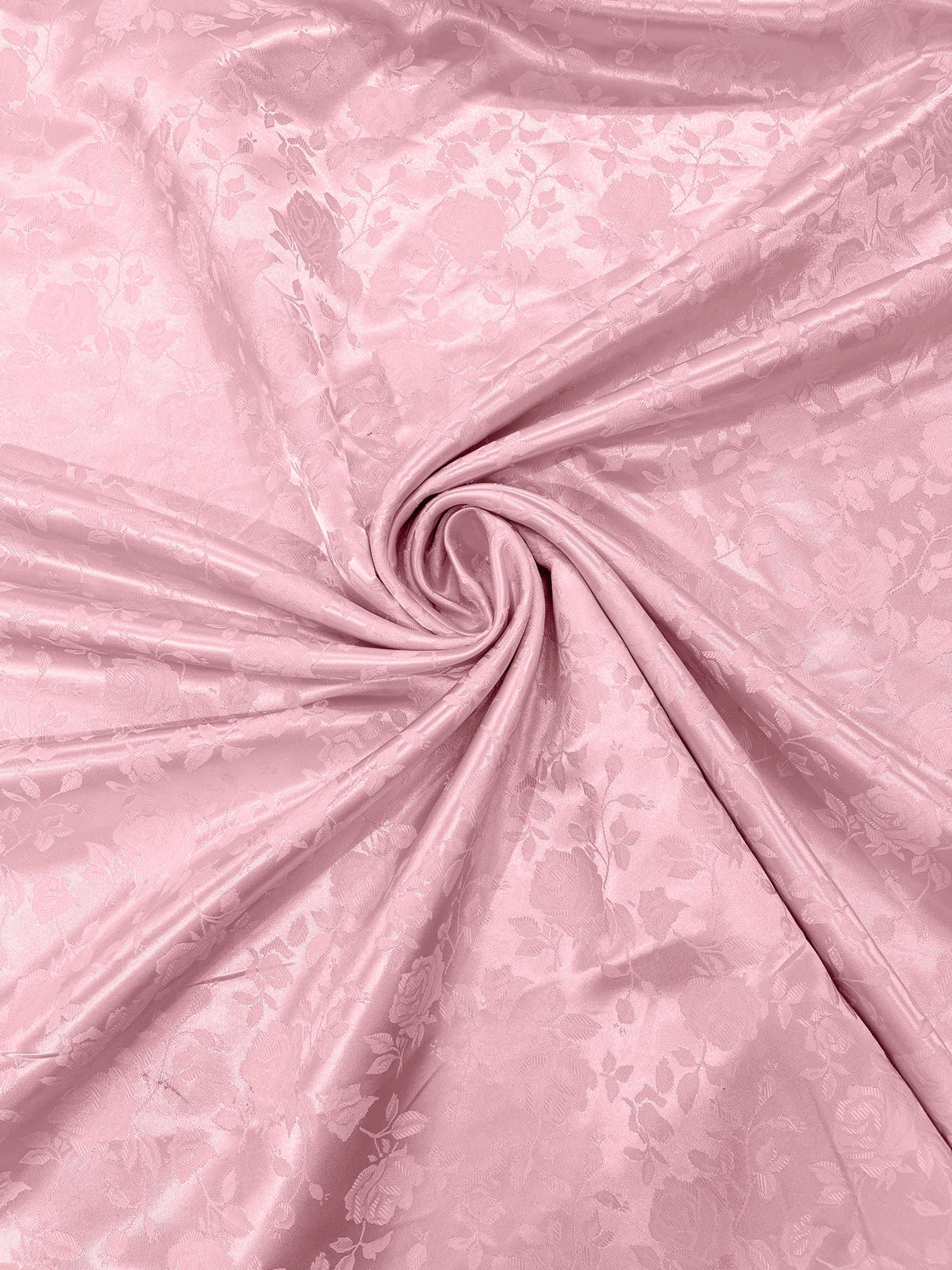 Flower Rose Jacquard Satin Fabric - Floral Brocade, 58" Width (1 Yard)