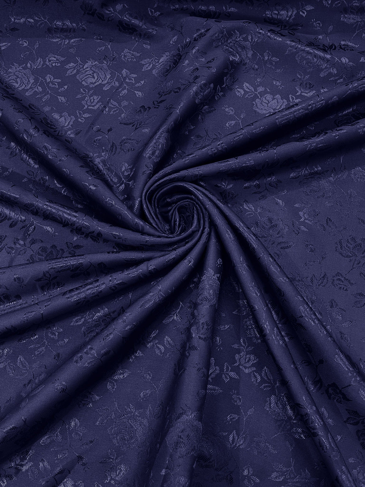 Flower Rose Jacquard Satin Fabric - Floral Brocade, 58" Width (1 Yard)