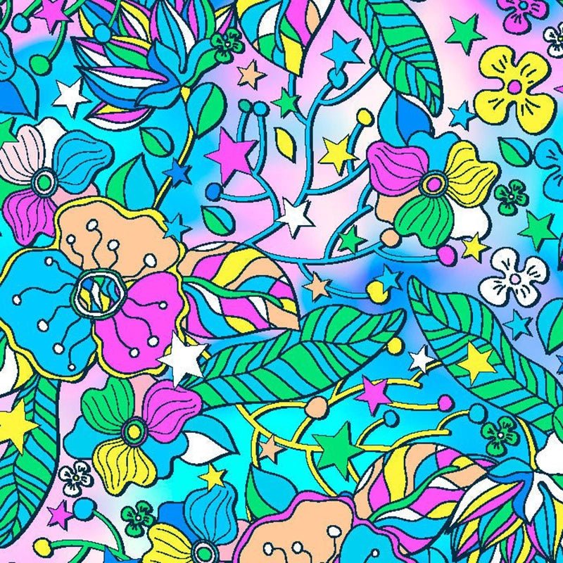 Printed Spandex Flower Stars 4