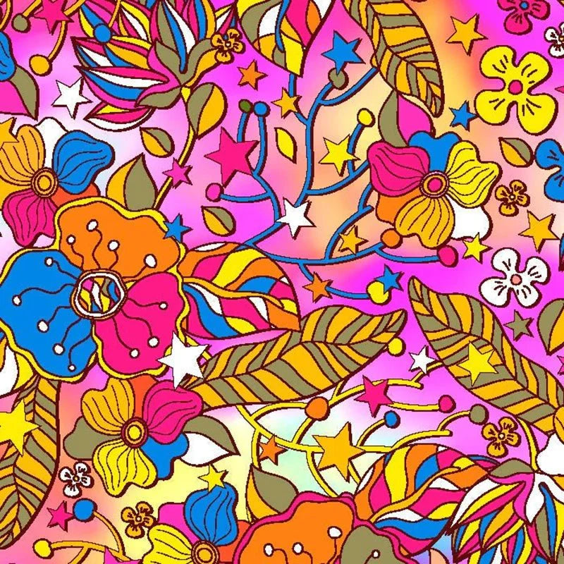 Printed Spandex Flower Stars 4