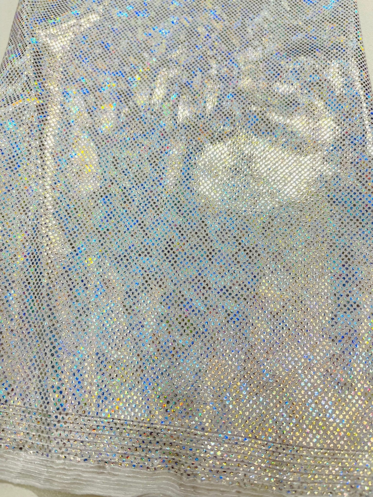 Shattered Glass Foil Spandex Fabric - Reflective Shattered Glass Print, 58" Width (1 Yard)