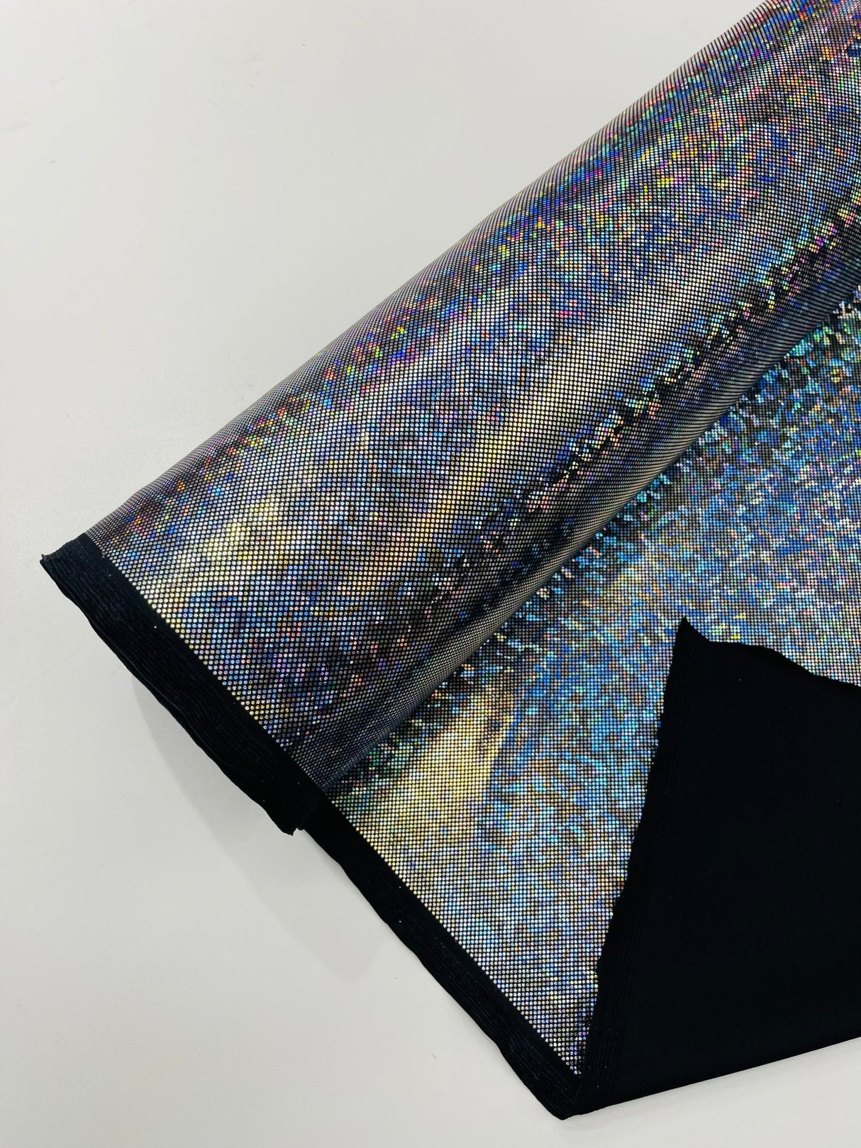 Shattered Glass Foil Spandex Fabric - Reflective Shattered Glass Print, 58" Width (1 Yard)