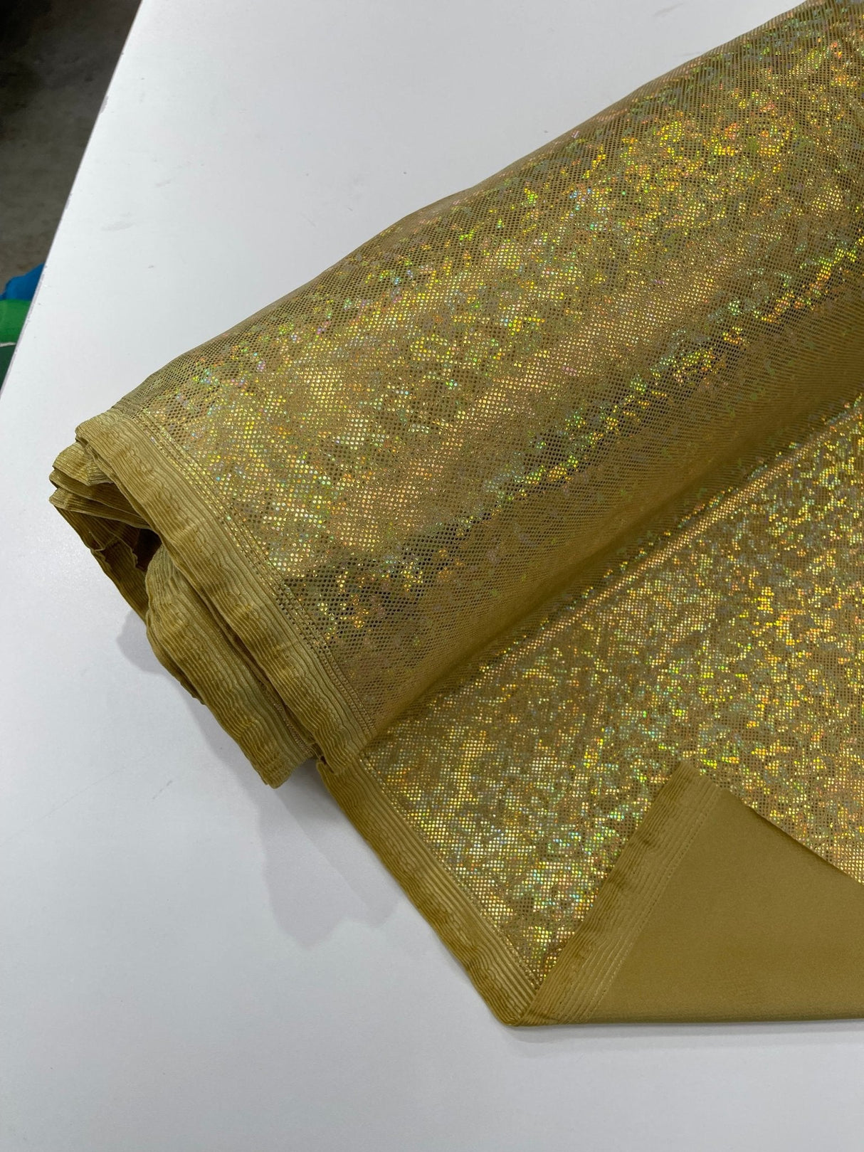 Shattered Glass Foil Spandex Fabric - Reflective Shattered Glass Print, 58" Width (1 Yard)