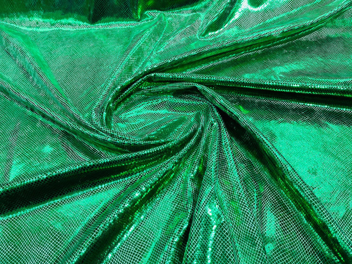 Foil Snake Stretch Velvet Fabric - Iridescent Snake Print, 58" Width (1 Yard)