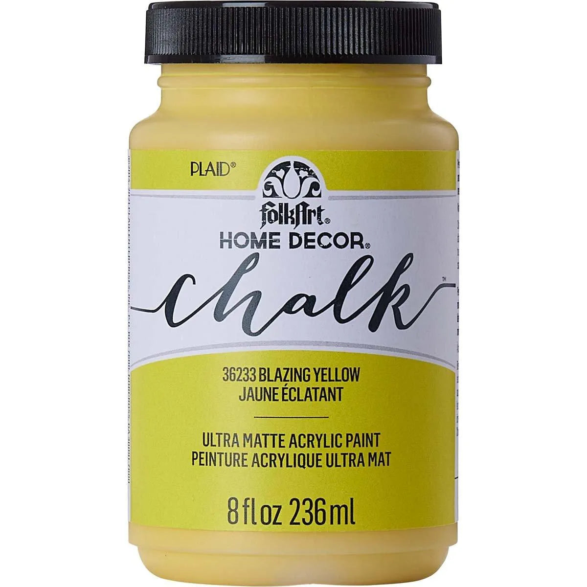 FolkArt Chalk Acrylic Paint - Blazing Yellow (8 oz Bottle)