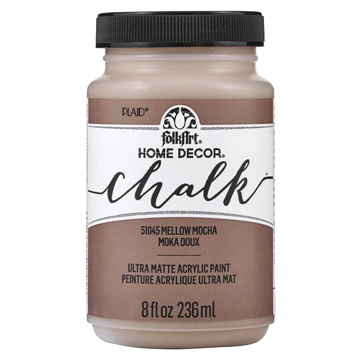 FolkArt Chalk Acrylic Paint - Mellow Mocha (8 oz Bottle)