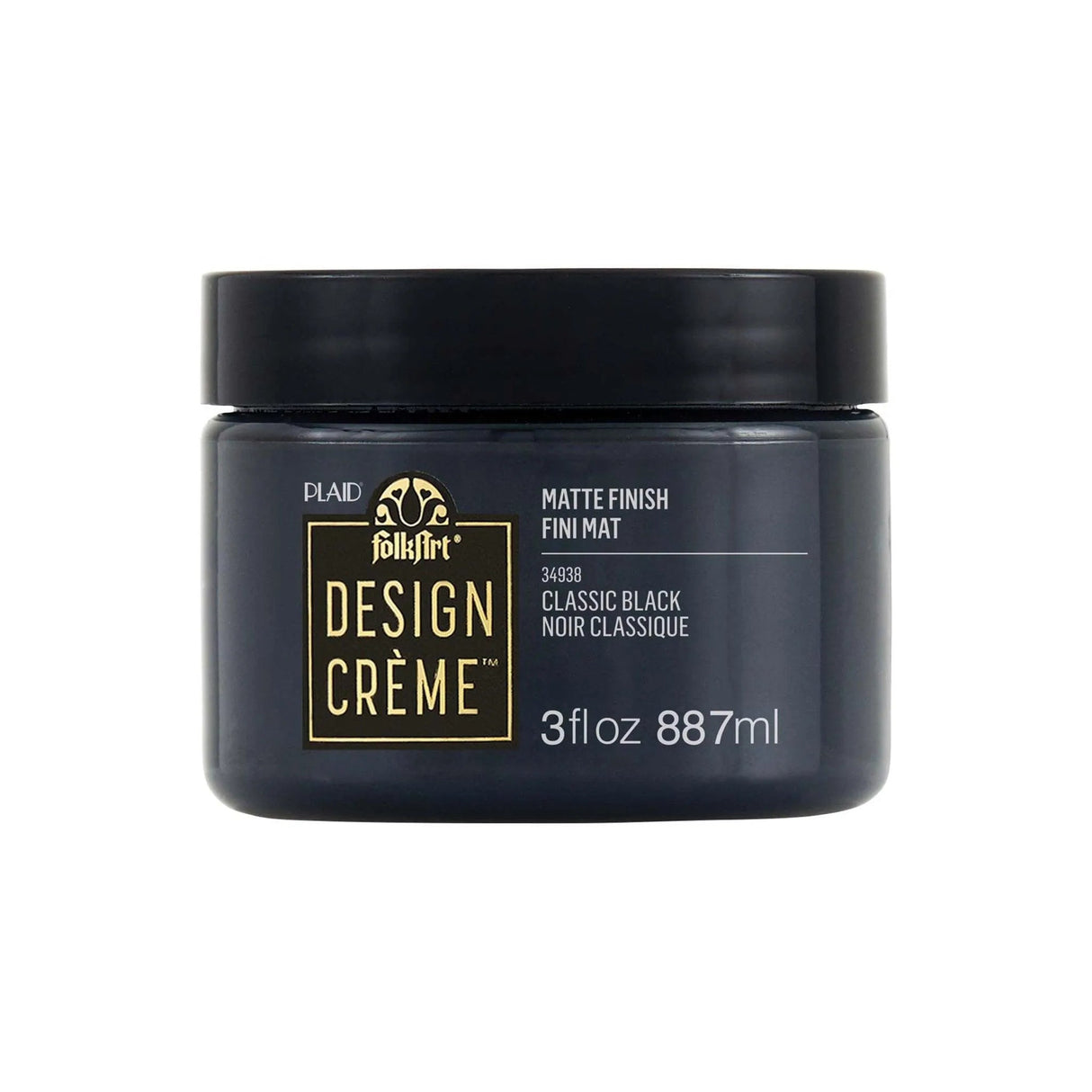 FolkArt Creme Acrylic Paint - Classic Black (3 oz Jar)