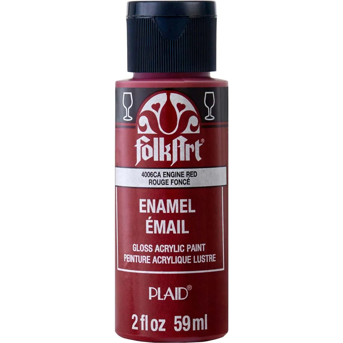 FolkArt Enamel Paint - Engine Red (2 oz Bottle)