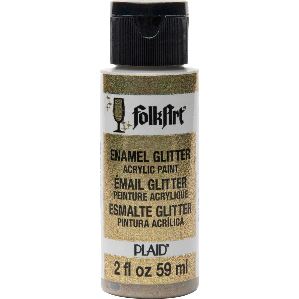 FolkArt Enamel Paint - Glitter Gold (2 oz Bottle)