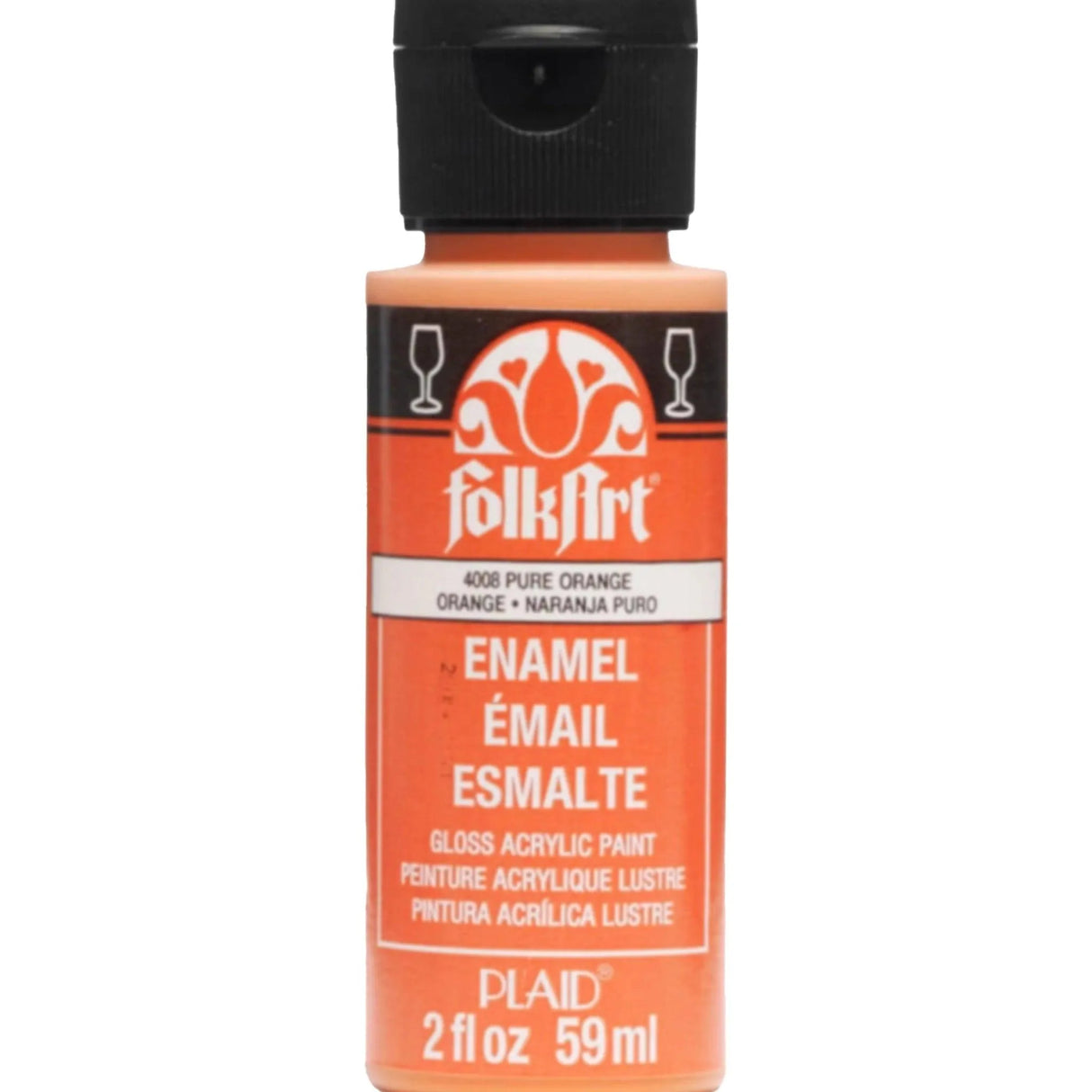 FolkArt Enamel Paint - Pure Orange (2 oz Bottle)