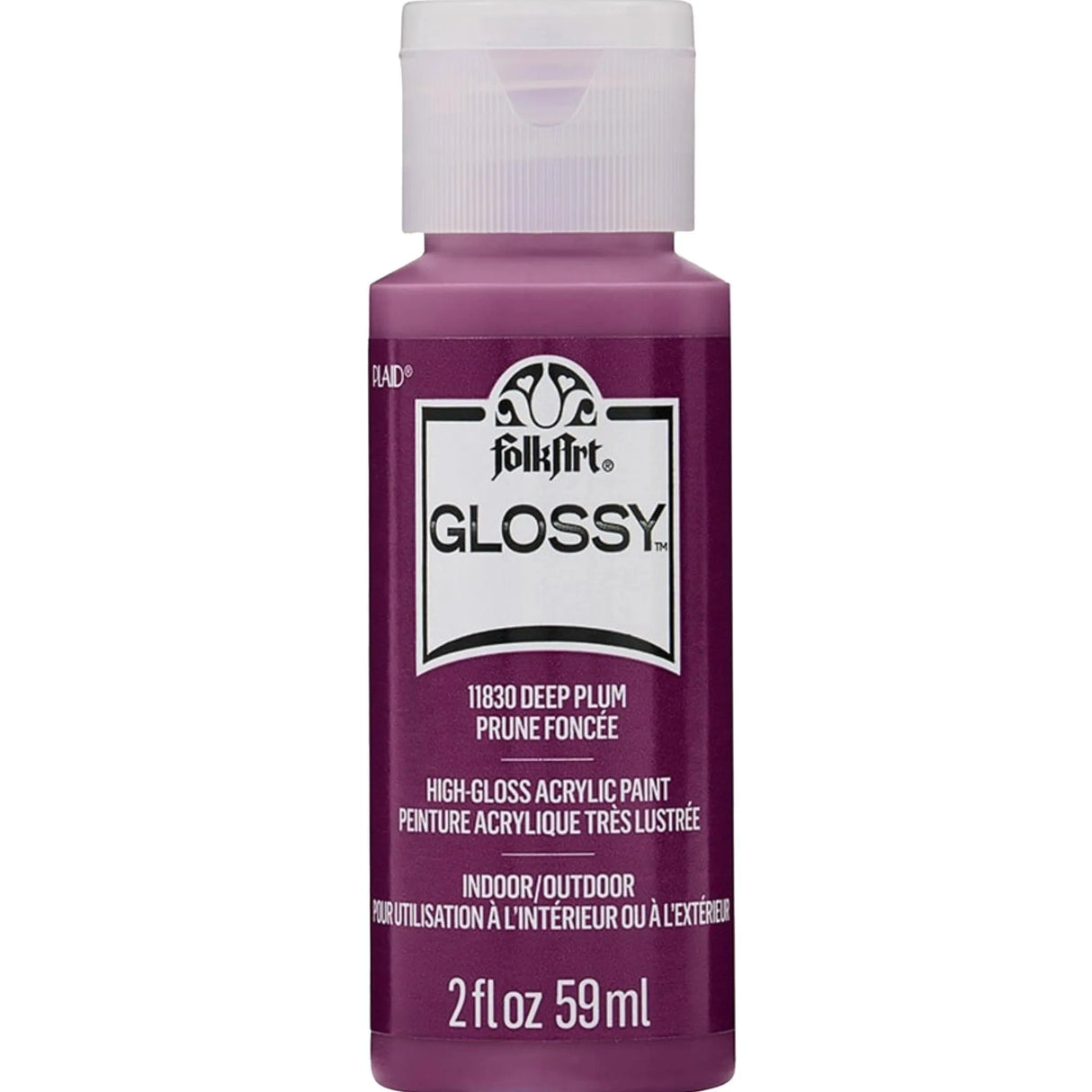 FolkArt Glossy Acrylic Paint - Deep Plum (2 oz Bottle)