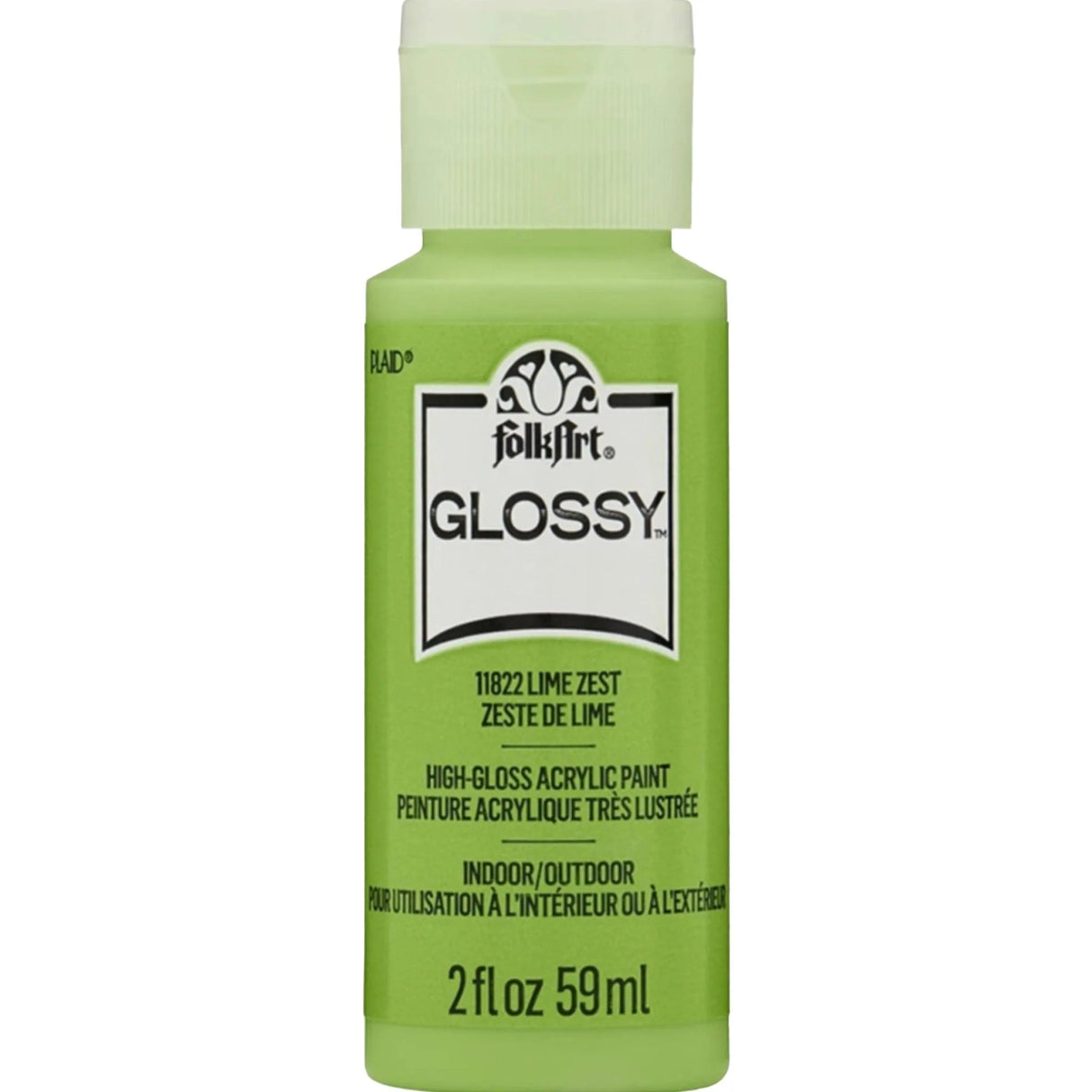 FolkArt Glossy Acrylic Paint - Lime Zest (2 oz Bottle)