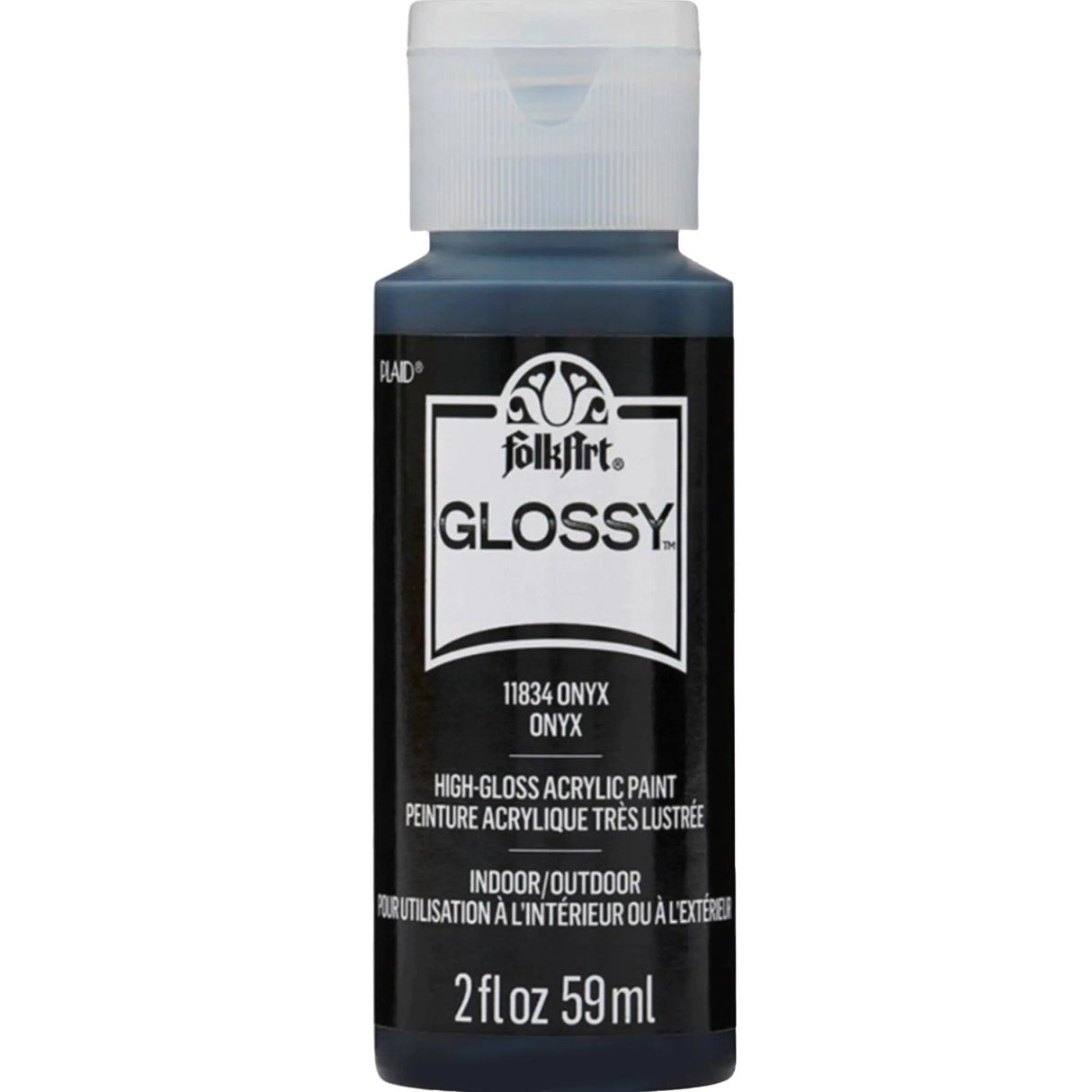FolkArt Glossy Acrylic Paint - Onyx (2 oz Bottle)