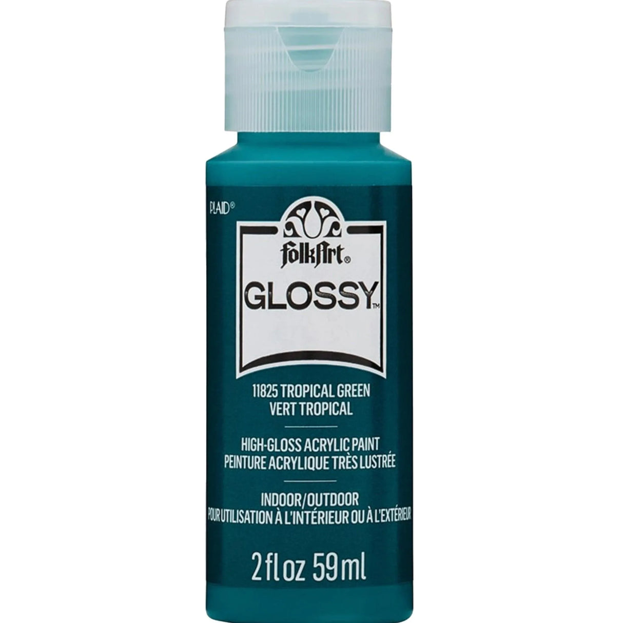 FolkArt Glossy Acrylic Paint - Tropical Green (2 oz Bottle)